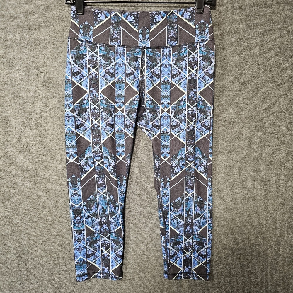 prAna Women's Roxanne Capri Legging Size Small Blue Geometric Athletic Yoga